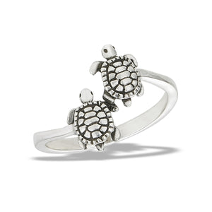 Sterling Silver Adjustable Friendship Turtle Ring