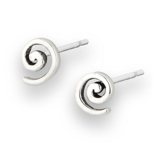 Sterling Silver Swirl Studs