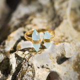 14K Gold Over Sterling Adjustable Chalcedony Ring