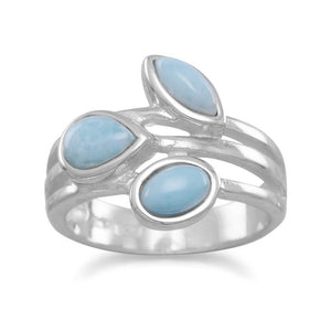 Sterling Silver Multishape Larimar Ring