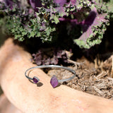 Sterling Silver Rough Amethyst Cuff Bracelet