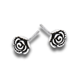 Sterling Silver Big Rose Studs