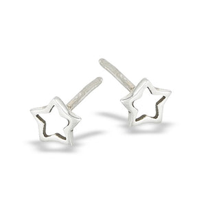 Sterling Silver Open Star Studs