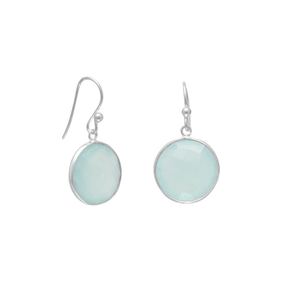 Sterling Silver Sea Foam Green Chalcedony Earrings