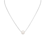 Sterling Silver Floating Freshwater Pearl Necklace