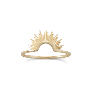 14K Gold Over Sterling Silver Sunburst Ring