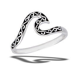 Sterling Silver Filigree Wave Ring