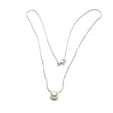 Sterling Silver Freshwater Bezel Pearl Necklace