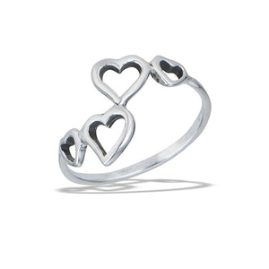 Multi Open Heart Ring