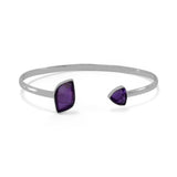 Sterling Silver Rough Amethyst Cuff Bracelet