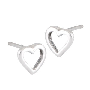 Sterling Silver Open Heart Studs